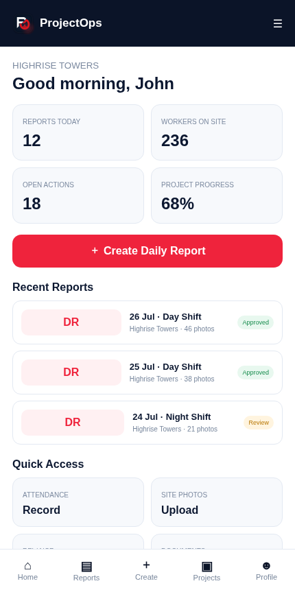 ProjectOps mobile